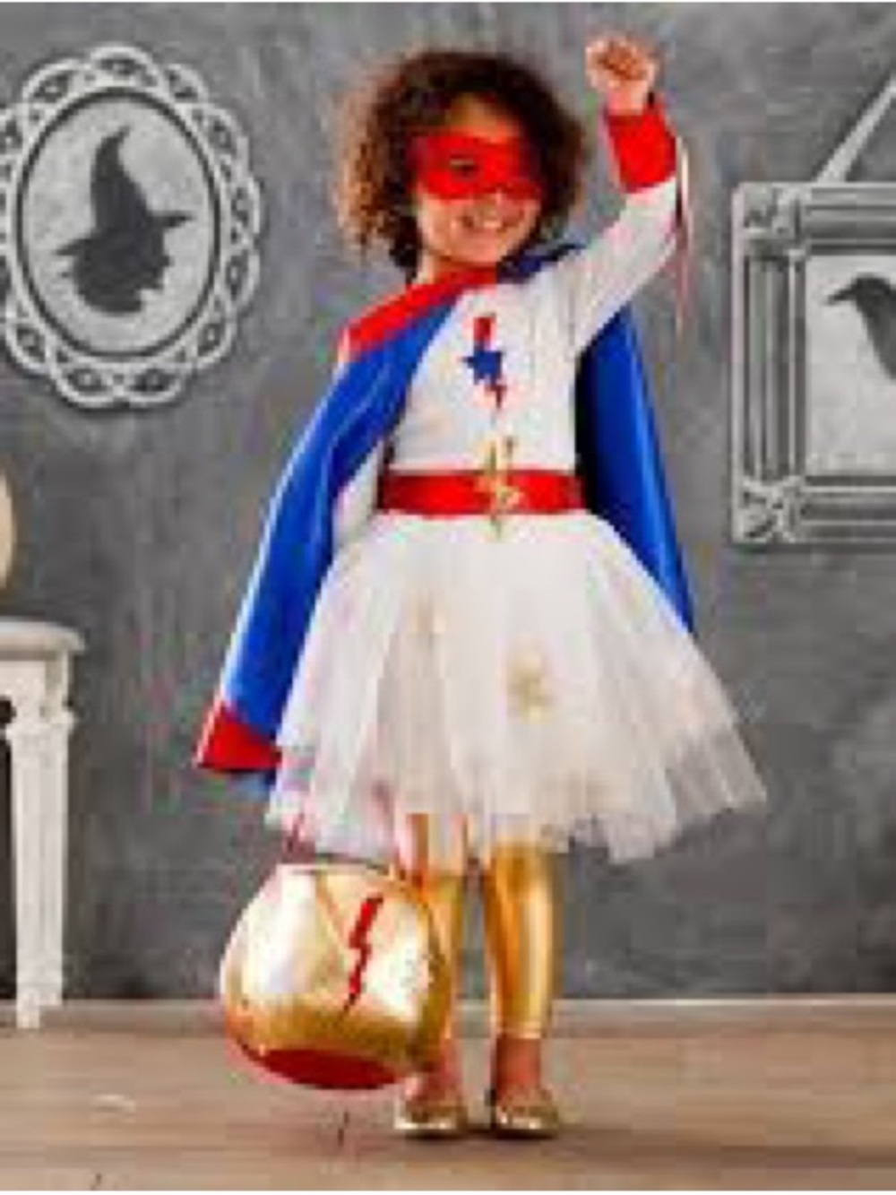 Pottery Barn Kids Red & White Superhero Cape, Mask & Tutu Set